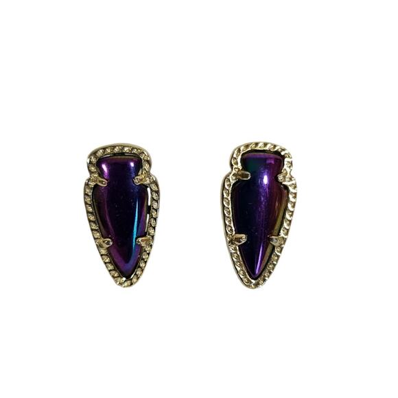 Kendra Scott Jewelry - Kendra Scott Skylette Black Arrowhead Earrings in Gold